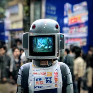 An advertising robot from midjourney