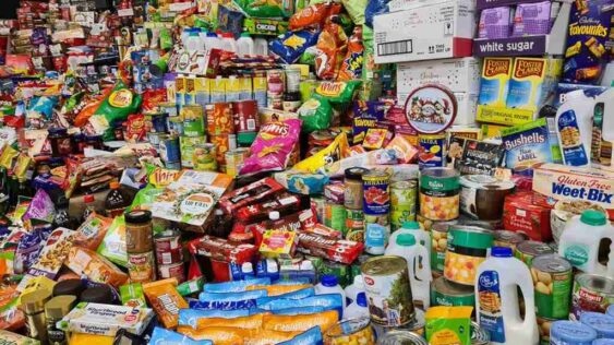 Various FMCG goods at a market