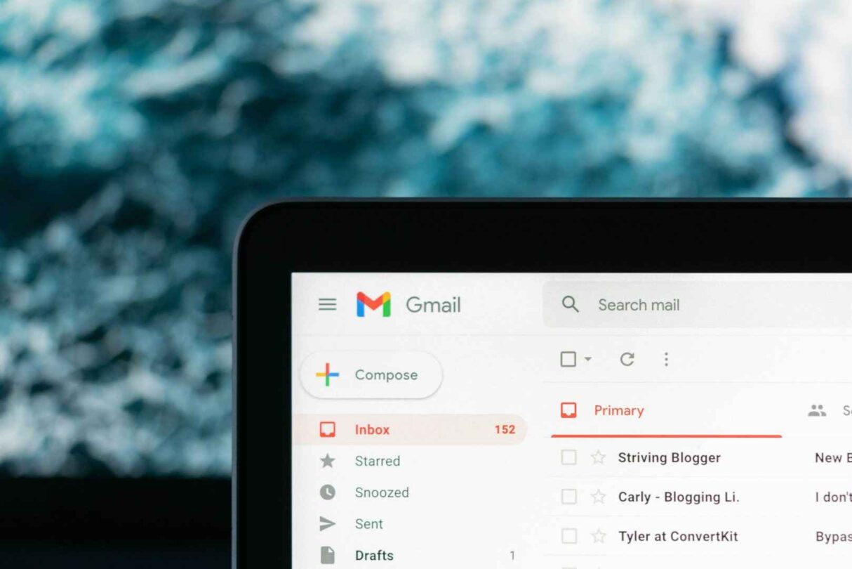 Screen of an email inbox